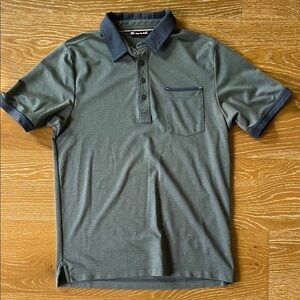 Travis Mathew Dark Gray Polo Shirt with Navy Accents